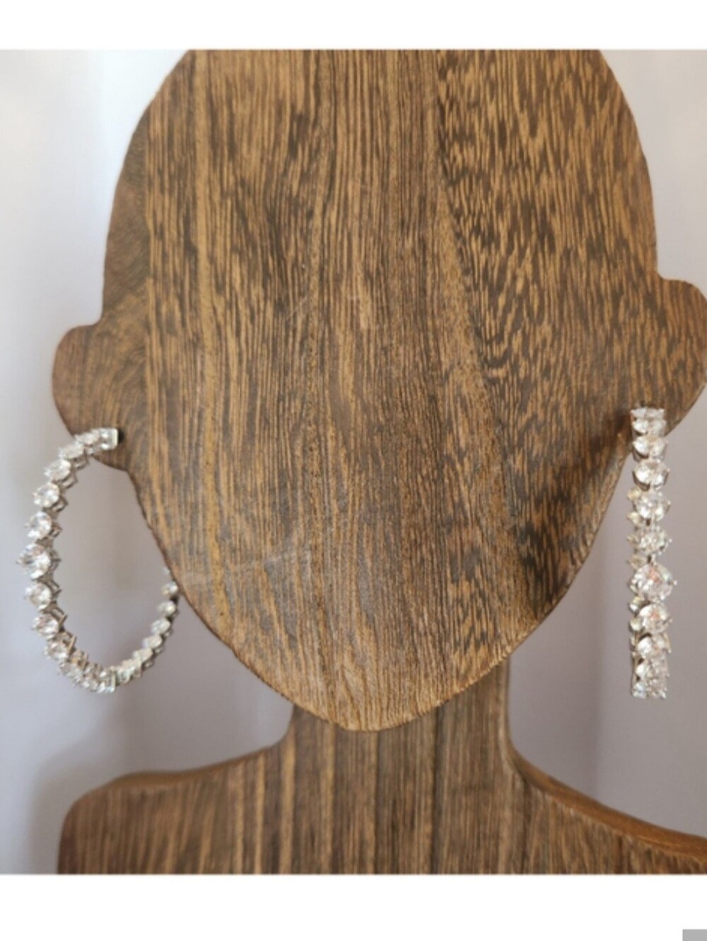 Eliot Danori Silver Hoop Earrings with White Crystals